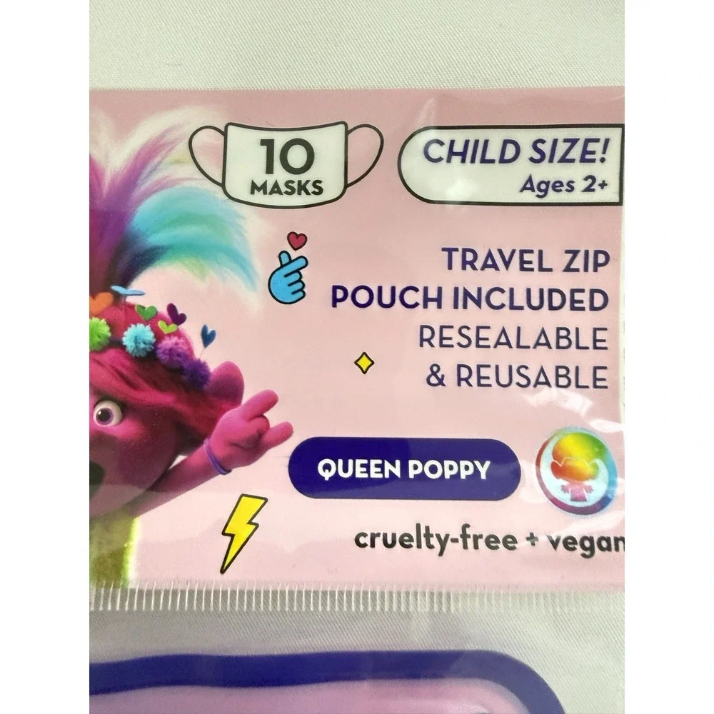 Trolls Face mask For Kids, 3 Pieces New Easy Breathing And Ultra Confortable